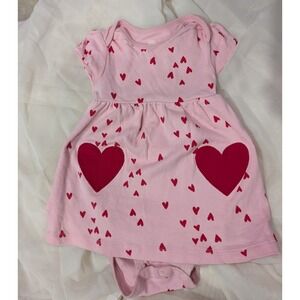 Just One You Carter's Baby Girl‎ Pink Heart Bodysuit Dress 12 Months